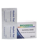 Biogreen Alcohol Swabs 200's 1TRAS200