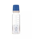 Canpol Babies Teddy Friend Baby Glass Feeding Bottle Blue 240 mL