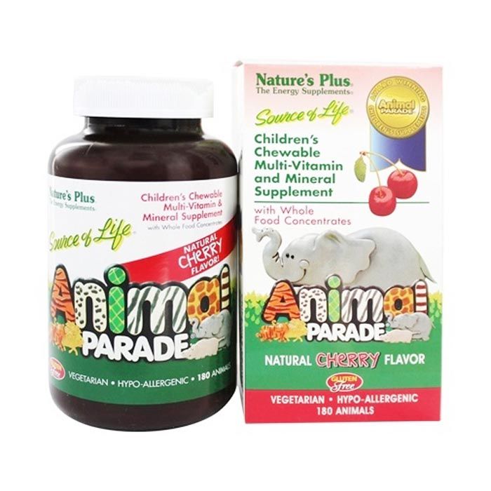 Natures Plus Animal Parade Children Chewable Multivitamins & Minerals Cherry 180 Tablets