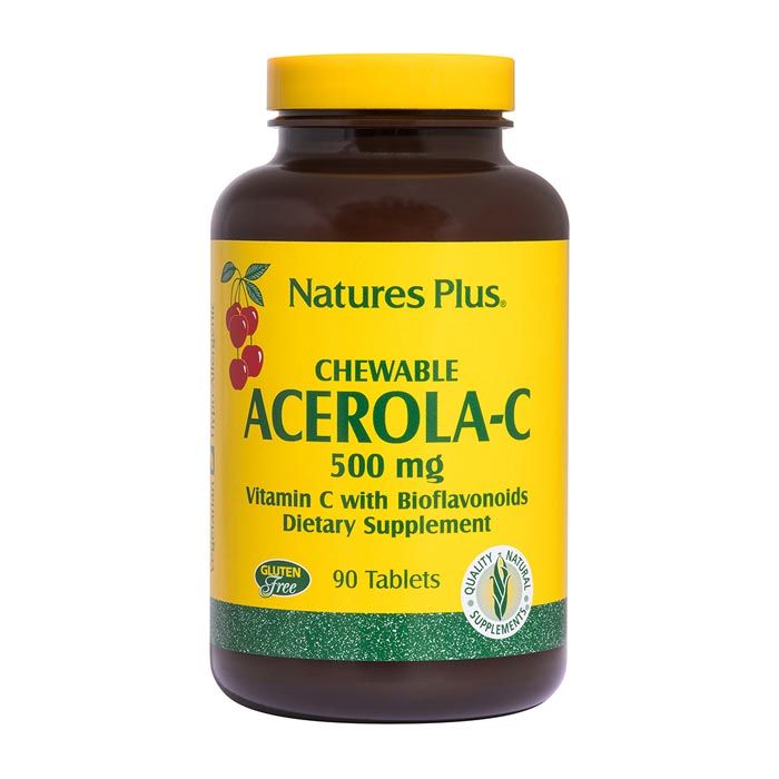 Natures Plus Acerola C Chewable Vitamin C 500 mg 90 Tablets