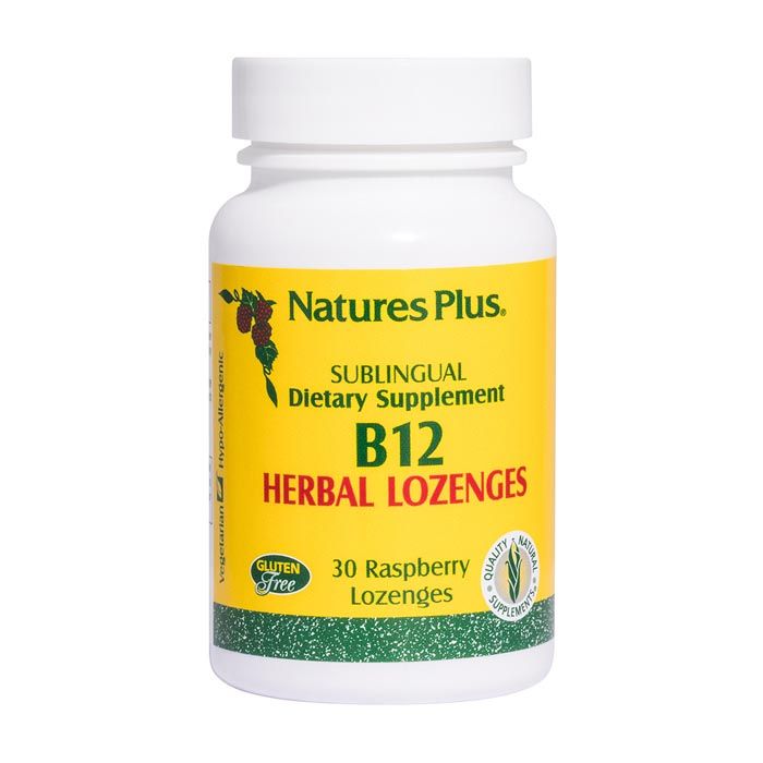 Natures Plus Vitamin B 12 1000 mcg Herbal Lozenges 30's