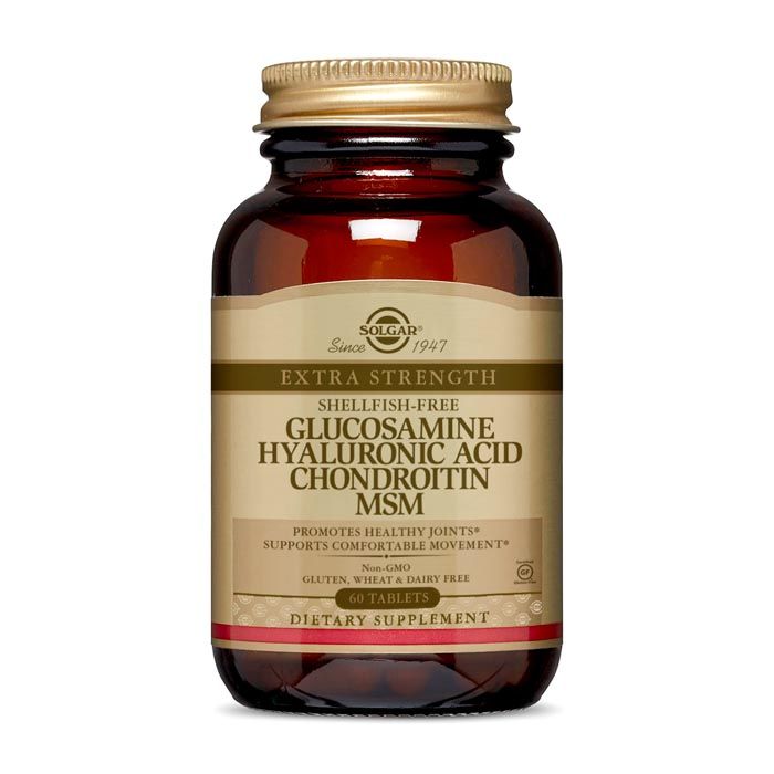 Solgar Glucosamine  Hyaluronic Acid Chondroitin  Msm Shellfish Free Tablets 60's