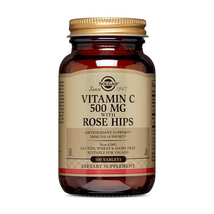 Solgar Vitamin C 500mg With Rose Hips Tablets 100's