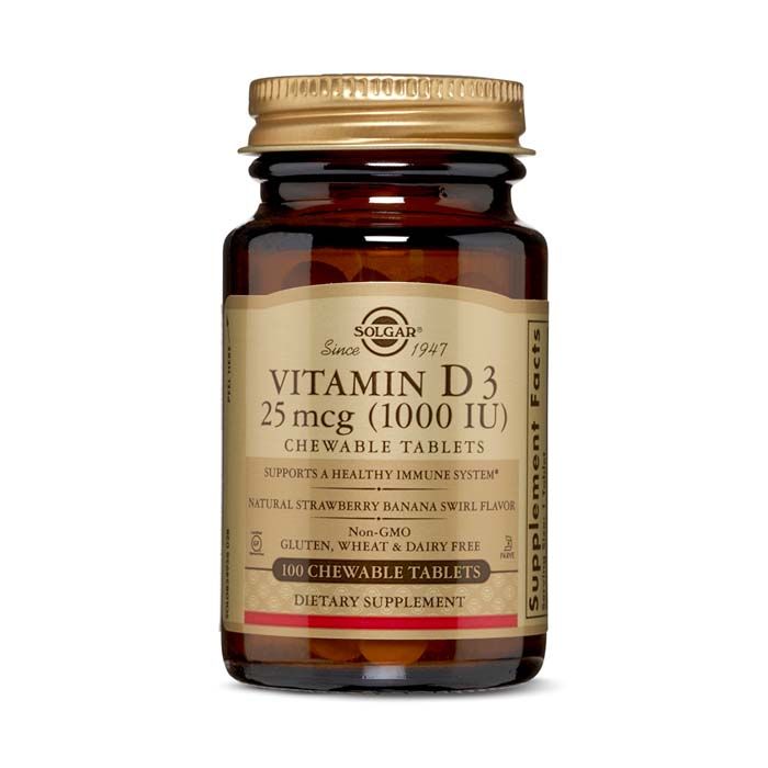 Solgar Vitamin D3 1000iu Chewable Tablets 100's
