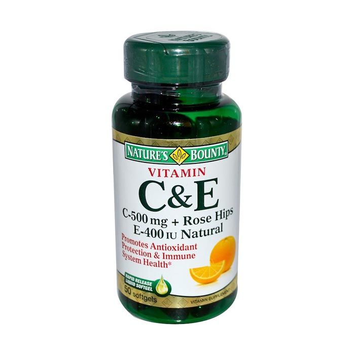Natures Bounty Vitamin C&E Rose Hips IU 50's