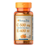 Puritan's Pride Vitamin C & E 500 mg/400 IU with Rose Hips 50's