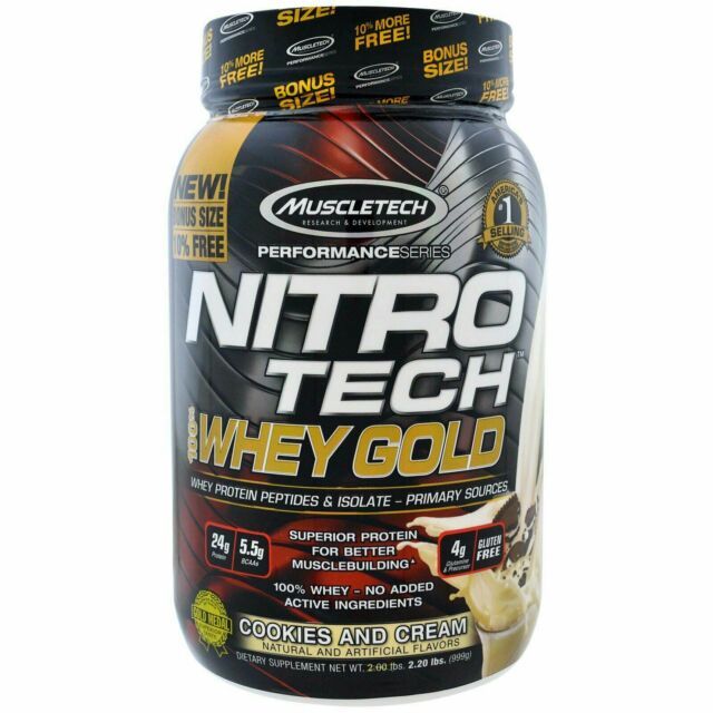 Muscle Tech Nitro Tech Performance Series 100% Whey Gold Bonus Cookies & Cream 2Lb