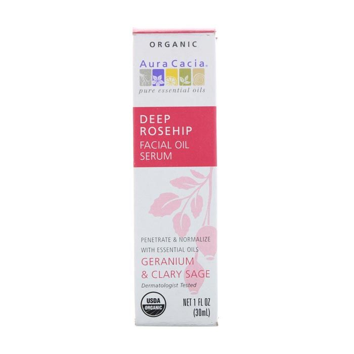 Aura Cacia Deep Rosehip Facial Oil Serum Organic  30 ml