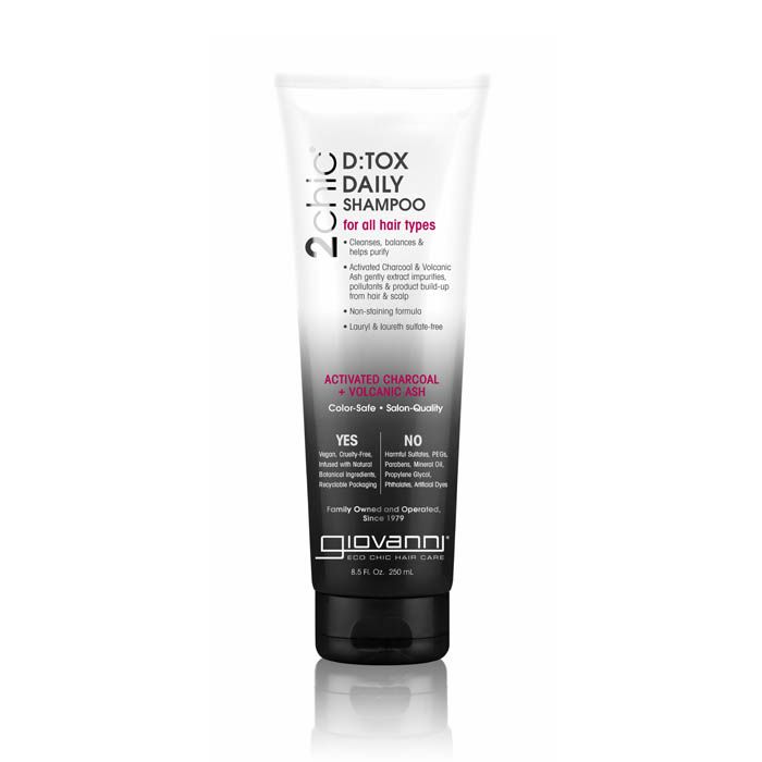 Giovanni 2 Chic Activated Charcoal + Volcanic Ash Detox Daily Shampoo 250 ml