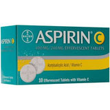 Aspirin-C Effervescent Tablets with 400 mg Acetylsalicylic Acid and 240 mg Ascorbic Acid for Fever and Pain, Tablets 10's