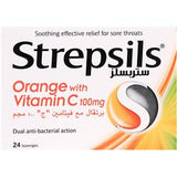 Strepsils Orange with Vitamin C 100mg Lozenges 24's