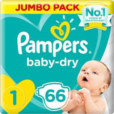 Pampers New Baby-Dry Diapers Size 1 Newborn 2-5kg Value Pack 66's