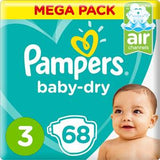 Pampers Baby-Dry Diapers Size 3 Midi 6-10kg Mega Pack 68's