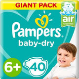 Pampers Baby-Dry Diapers Size 6+ Extra Large+ 14+kg,Giant Pack 40's