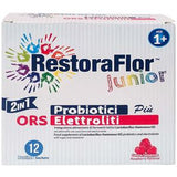 RestoraFlor Junior 5 billion CFU Probiotic Plus ORS Electrolytes Suitable for Kids Sachets 12's