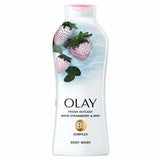 Olay Fresh Outlast Body Wash Cooling White Strwaberry & Mint 650ml