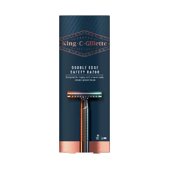 King C Gillette Double Edge Safety Razor + 5 Blades