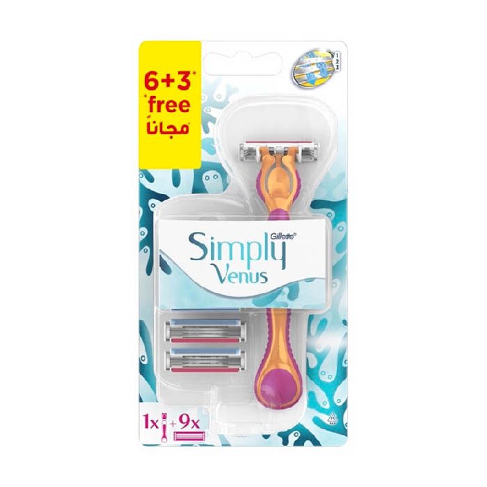 Gillette Simple Venus Razor 6+3 Cartridge