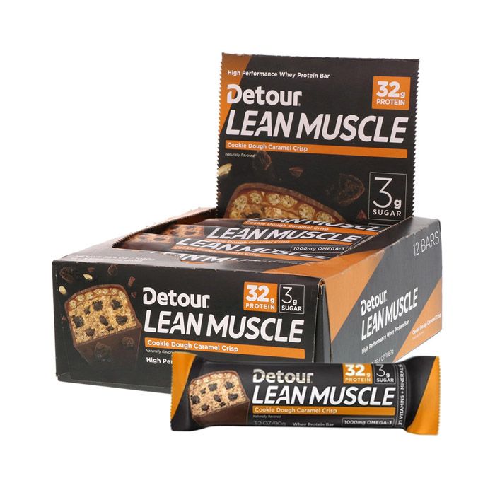 Detour Lean Muscle Cookie Dough Caramel Crisp 90 g - Box Of 12 Pieces