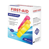 First Aid Neon Plastic Bandages 50'S -19mm X 76mm