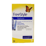 Freestyle Optium Glucose Strips 50's