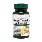 Natures Aid Ginger  Turmeric & Bromelain 60 Tablets