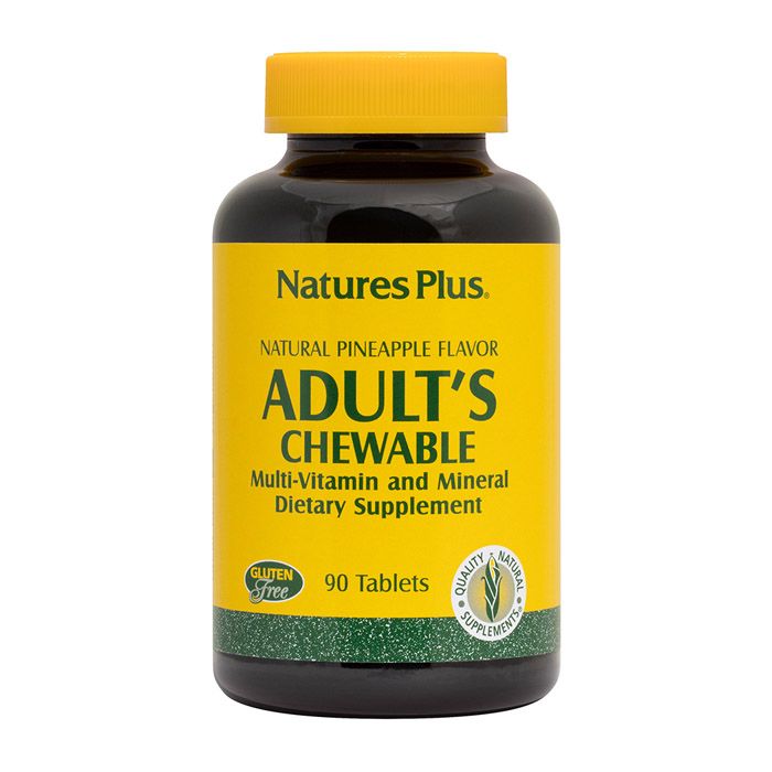 Natures Plus Adults Chewable Multivitamin & Minerals Pineapple flavour 90's