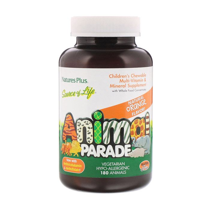 Natures Plus Animal Parade Children's Chewable Multivitamins & Minerals Orange 180 Tablets