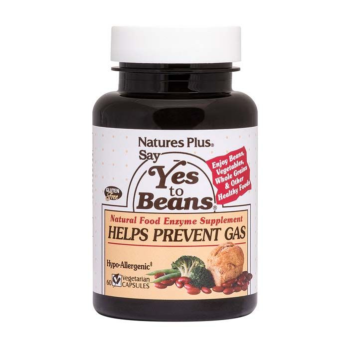 Natures Plus Say Yes To Beans Natural Food Enzyme Complex 60 Capsules