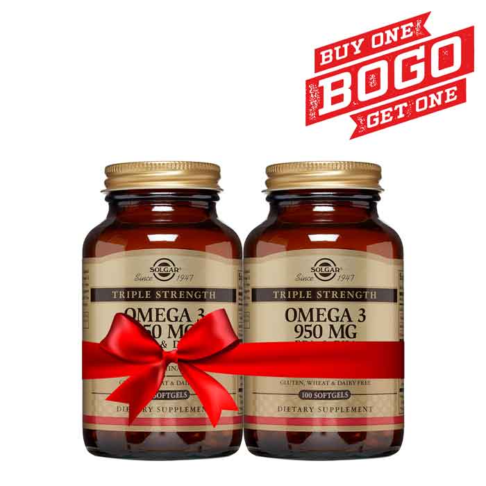 Solgar Omega 3 950 mg Softgels 100's Bogo (1+1)